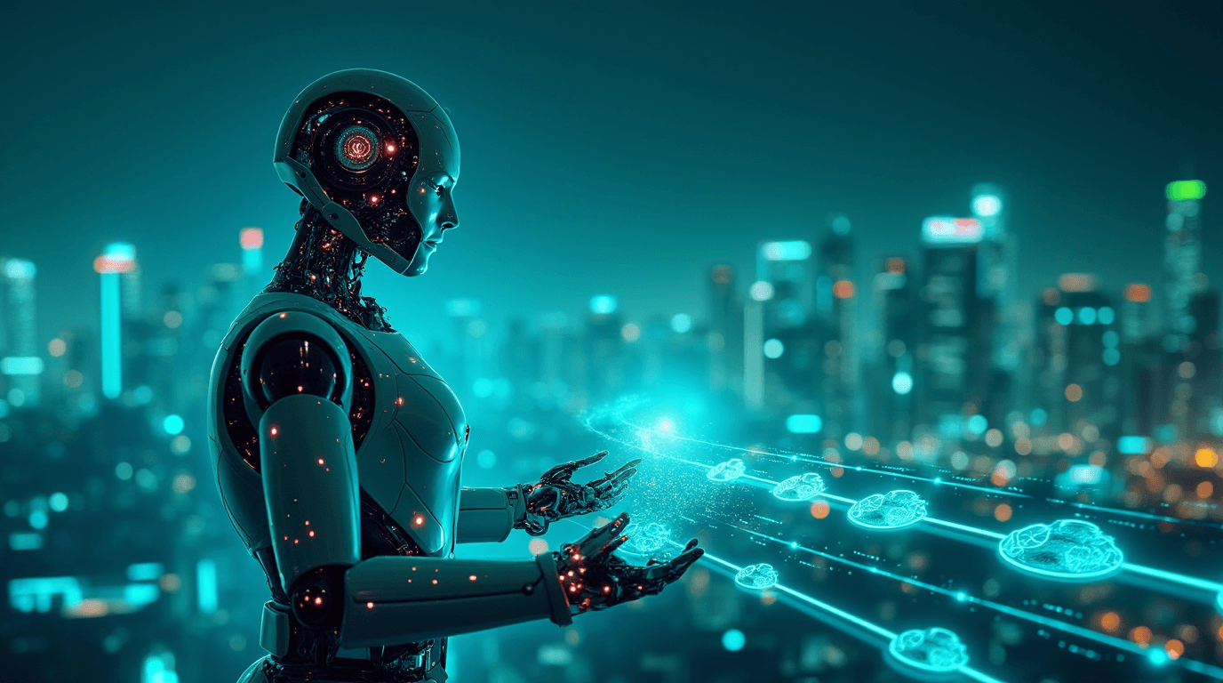 AI supply chain tools 2025 over USA cityscape
