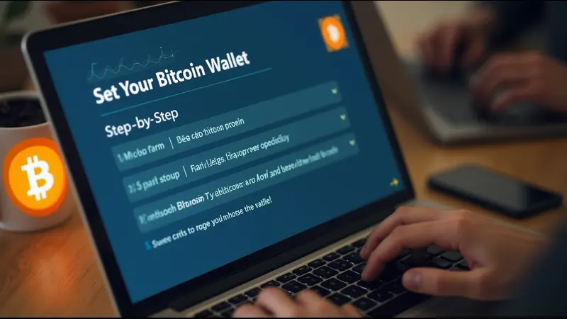 Laptop screen showing practical steps to unlock Bitcoin for Business in 2025.